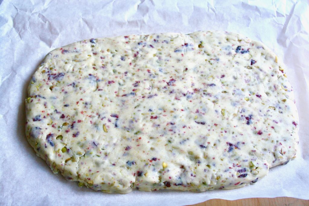 Cranberry Pistachio Shortbread Cookie Dough