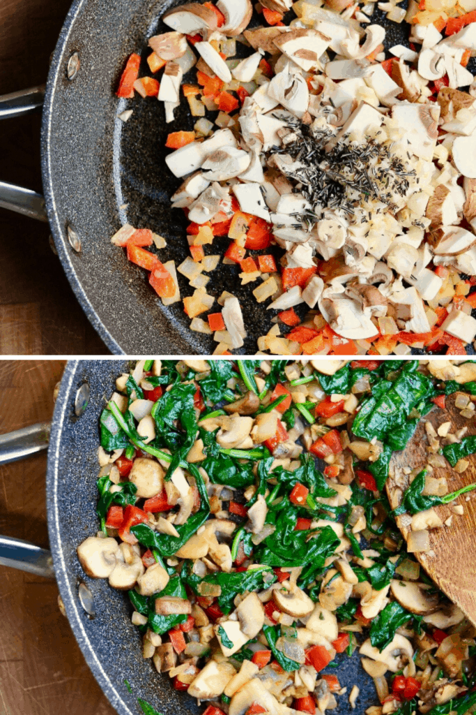 step by step photos cooking vegetable mix in skillet 