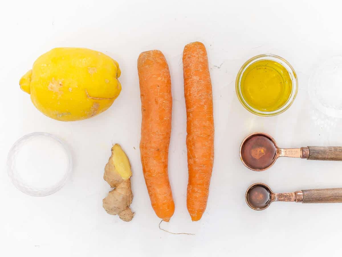 ingredients for carrot ginger dressing