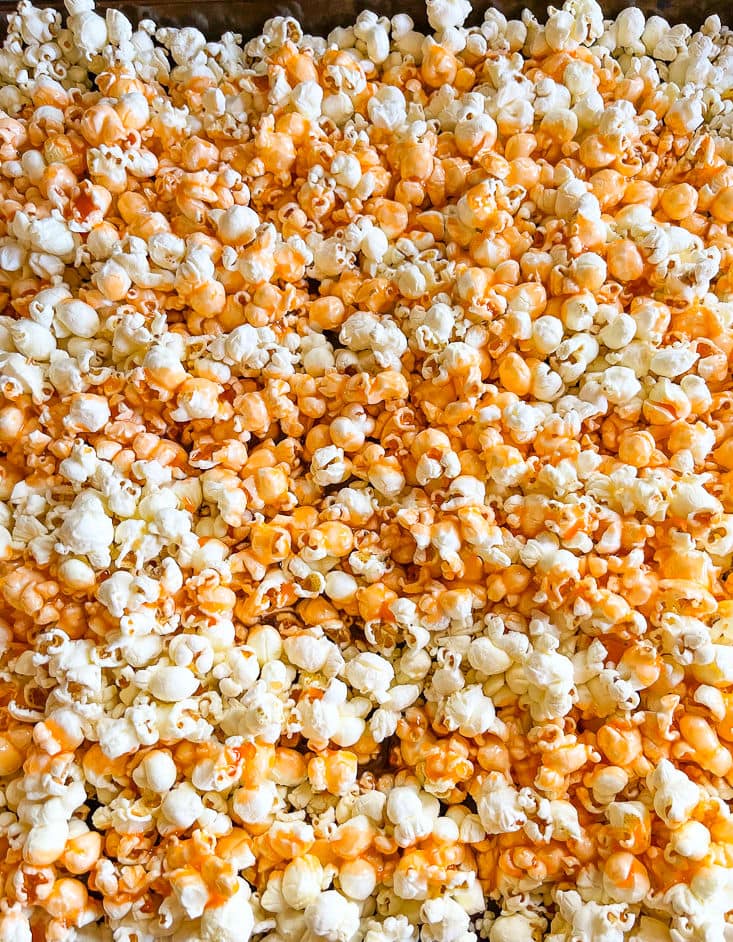 orange colored popcorn for popcorn balls