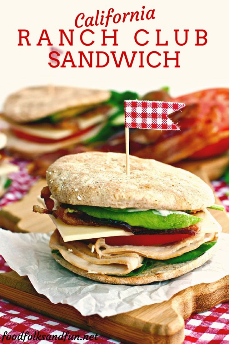 California Ranch Club Sandwich with text overlay for Pinterest
