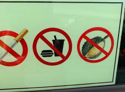 no durian allowed