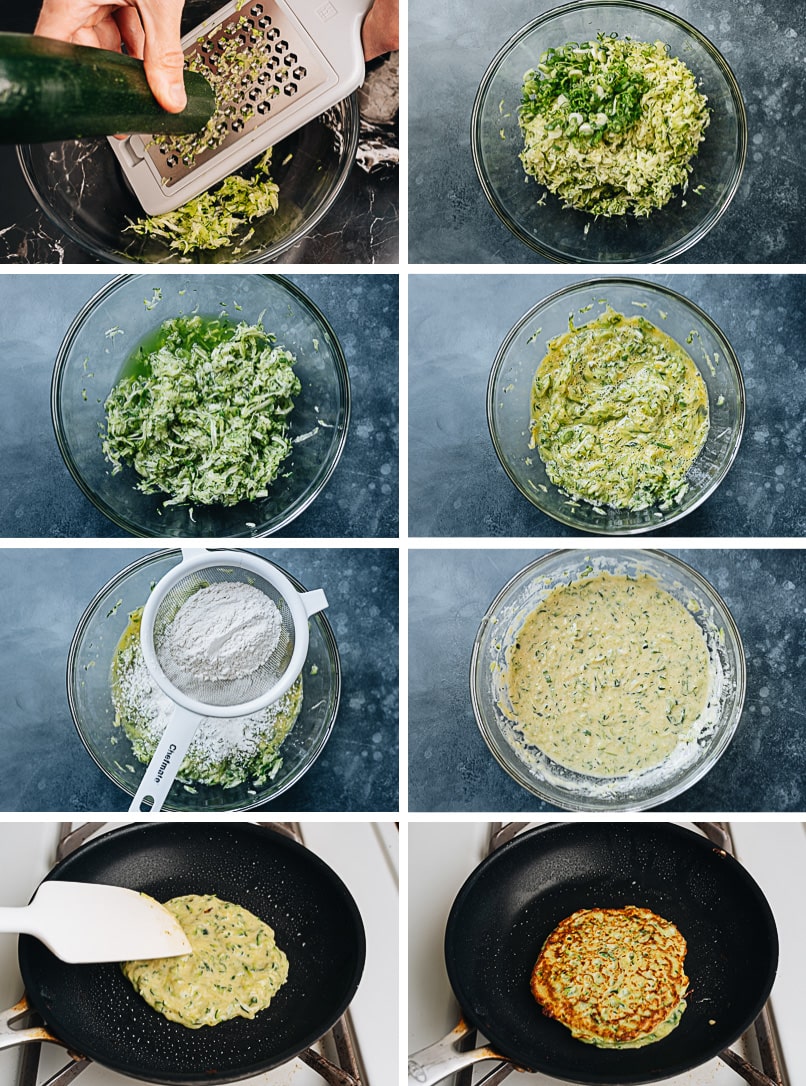 How to make Chinese zucchini pancakes step-by-step