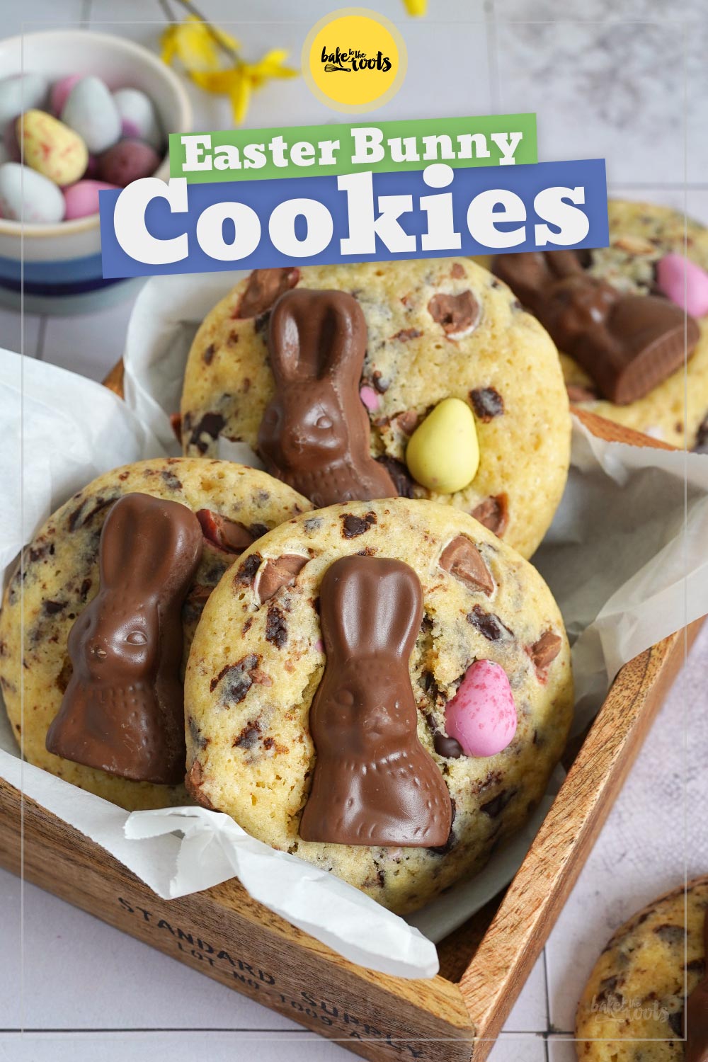 Easter Bunny Chocolate Chip Cookies | Bake to the roots