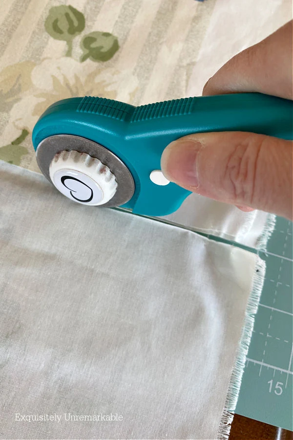 Cutting Fabric To Make A Valance with a rotary cutter
