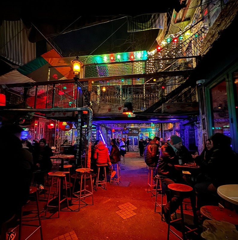 Chilling at Szimpla Kert is one of the best things to do in Budapest at night.