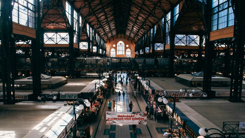 Experience vibrant nightlife at the Great Market Hall, where culture and cuisine mingle in a buzzing hub.