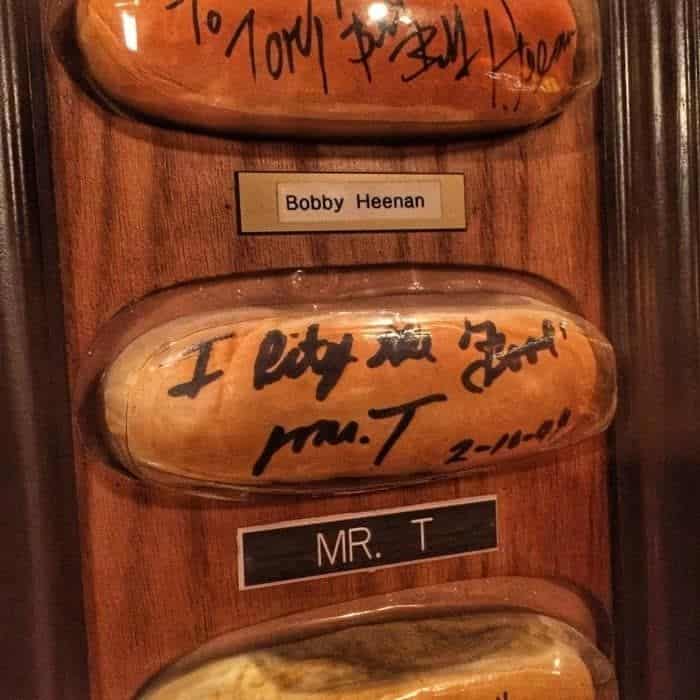 Mr. T autographed hot dog bun at Tony Packo's in Toledo Ohio