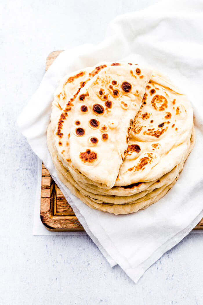 stack of quick and easy flatbread 