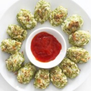 full serving plate with broccoli tots for babies.
