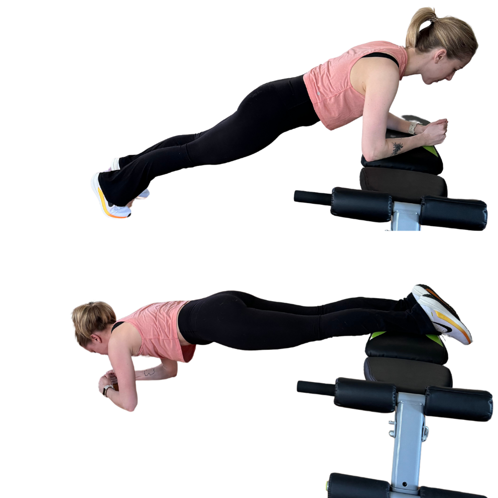 Bench Ab workout: Bench Decline or Incline Plank