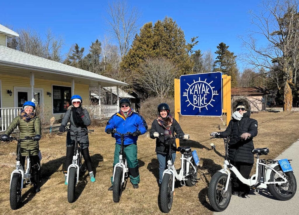 Group in Door County Wisconsin on an eBike Tour
