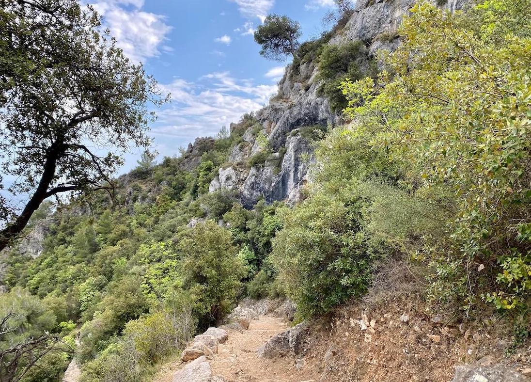 Nietzsche Trail hike on a mountainside on the Cote d'Azur